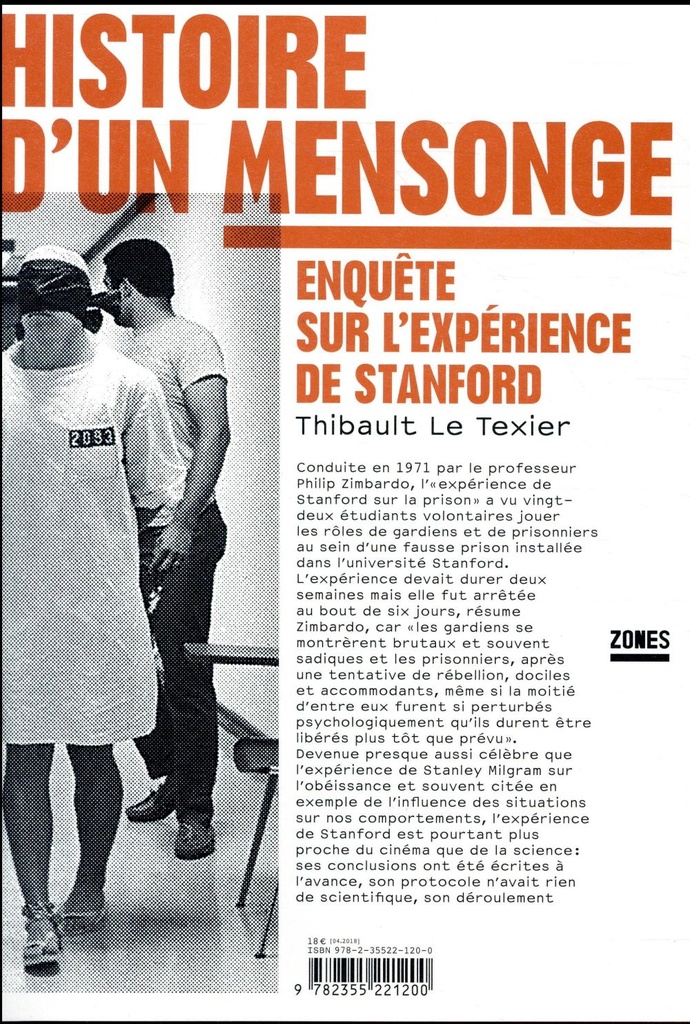  Histoire d'un mensonge : enquête sur l'expérience de Stanford 