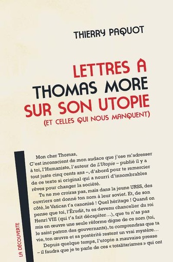 [7396552]  Lettres à Thomas More sur son utopie (et celles qui nous manquent) 
